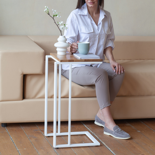 Столик кофейный приставной, белый, 33*36,5*67 фото 2
