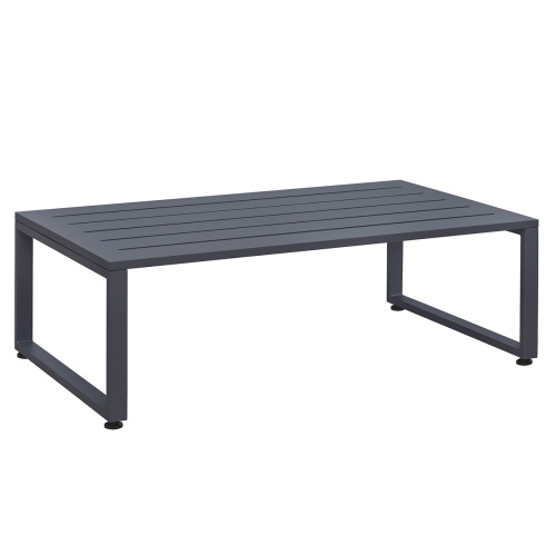 Стол уличный журнальный MALTA, алюминий серый, 110*65*36 фото 6