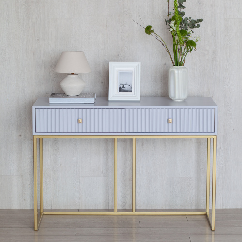 Консоль VERONA, золотая, МДФ Pearl Grey, 112*40*78 фото 3