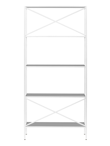 Стеллаж KARIN-800, белый, тонированное стекло, 80*30*175 фото 6