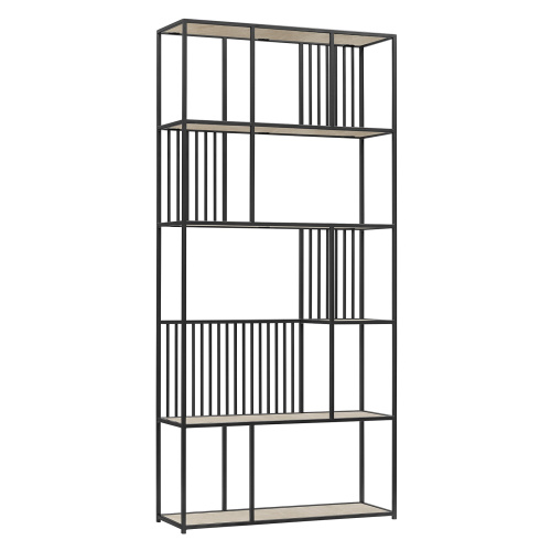 Стеллаж SOHO, черный, керамика слоновая кость, 192*90*30 фото 9