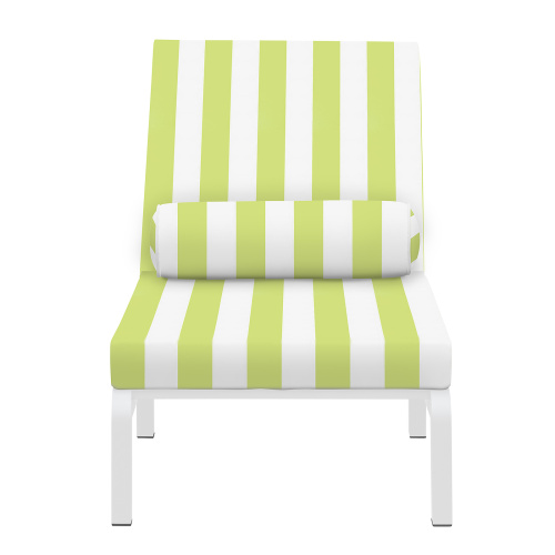 Шезлонг AMALFI, каркас алюминий цвет белый, подушки ткань водонепр. Green Stripes фото 7