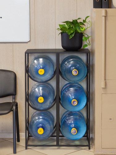 Подставка для 6 бутылок со столиком, черная фото 2