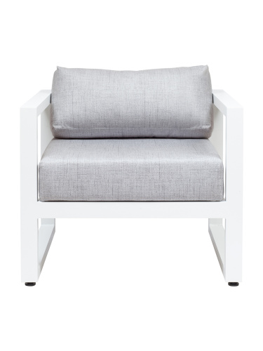 Кресло уличное CAPRI, алюминий цвет белый, светло-серая рогожка фото 5