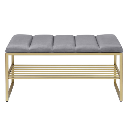 Банкетка RUBY MINI, золотая, Light Blue, Bulon, 85*40*43,5 фото 8