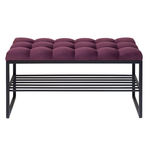 Банкетка RUBY MINI, черная, Marsala, каретная стяжка, 85*40*45 фото 8