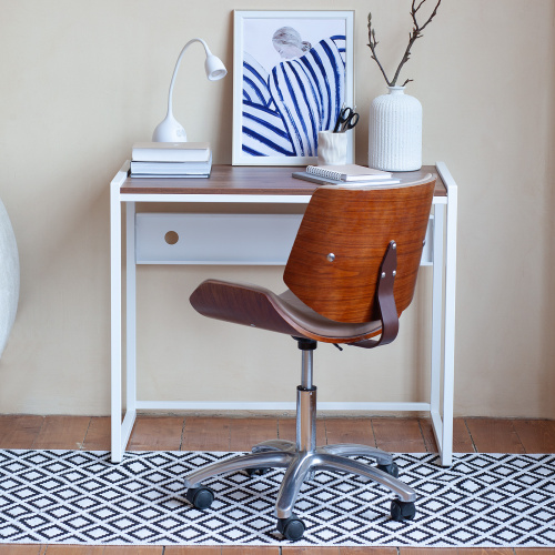 Стол письменный AGORA, 90*50*76,5, белый, ЛДСП Орех фото 3