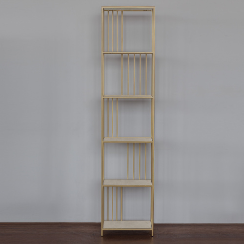 Стеллаж SOHO MINI, золотой, керамика Ivory, 45*30*195 фото 6