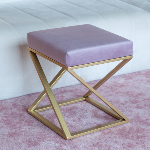 Пуф Chelsea, золотой, Dusty Pink, 40*40*45 фото 6