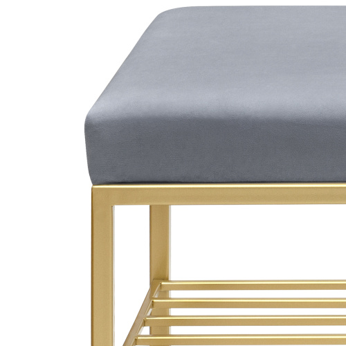 Банкетка RUBY, золотая, Light Blue, 110*40*45 фото 10