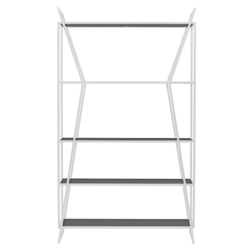 Стеллаж OSLO, белый, тонированное стекло, 100*33*171 фото 10