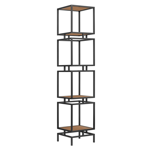 Стеллаж CUBIC-4, черный, ЛДСП Робиния, 40*40*196,5 фото 6