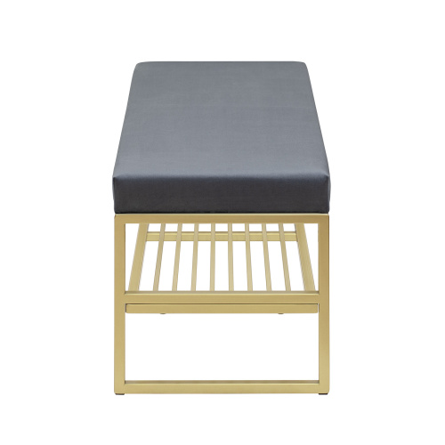 Банкетка RIMINI MINI, золотой, Mouse Grey, 85*40*45 фото 3