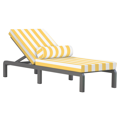 Шезлонг AMALFI, каркас алюминий цвет LAVA, подушки ткань водонепр. Yellow Stripes фото 5