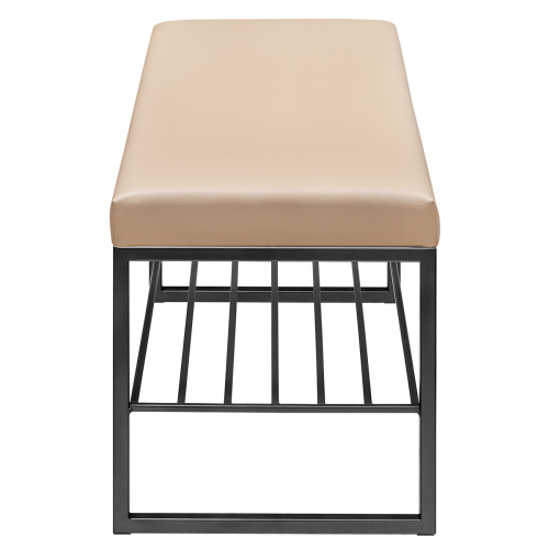 Банкетка RUBY MINI, черный, экокожа Light Beige, 85*40*45 фото 3