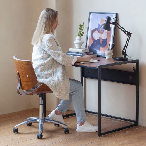 Стол письменный Rimini, черный, ЛДСП Орех, 90*65*75 фото 3