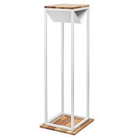 Дровница TORI с полкой, белая