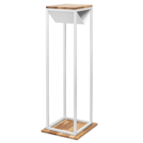 Дровница TORI с полкой, белая