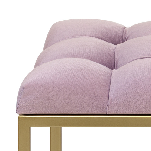 Банкетка OMEGA MINI, золотая, Dusty Pink, каретная стяжка, 85*40*45 фото 10