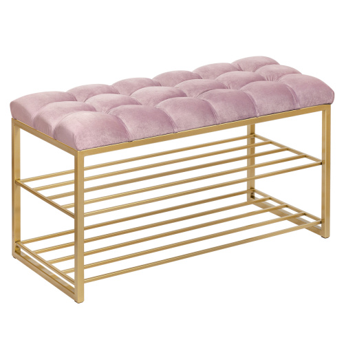 Обувница GARDA, золотой, Dusty Pink, каретная стяжка, 85*40*52 фото 5