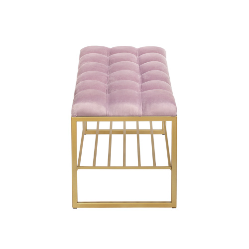 Банкетка RUBY MINI, золотой, Dusty Pink, каретная стяжка, 85*40*45 фото 10