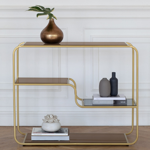 Консоль SIENA, золотая, бронзовое стекло, 100*35*81 фото 8