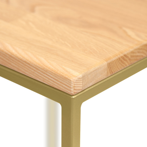 Столик подставка для цветов TORI, под 4 кашпо, золотой, столешницы дуб, 40*40*100 фото 8