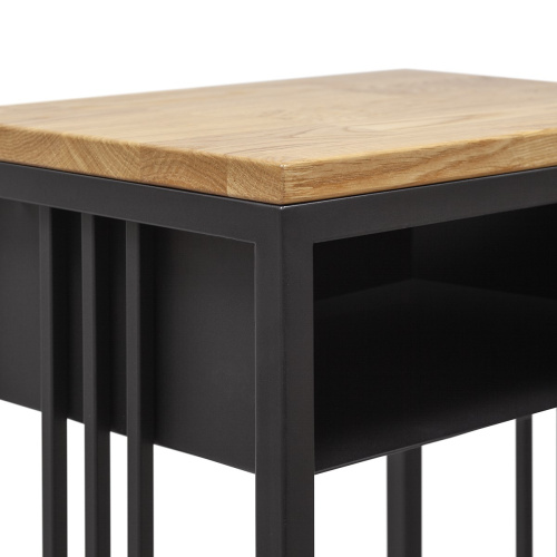 Дровница SOHO MAX с полкой, черная, столешница дерево, 40*30*136 фото 10