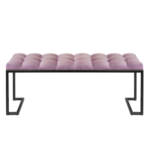 Банкетка OMEGA, черная, Dusty Pink, каретная стяжка, 110*40*45 фото 8