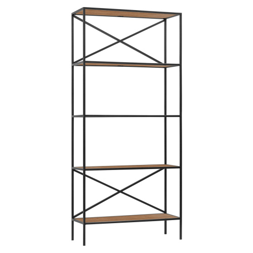 Стеллаж KARIN-800, черный, ЛДСП Робиния