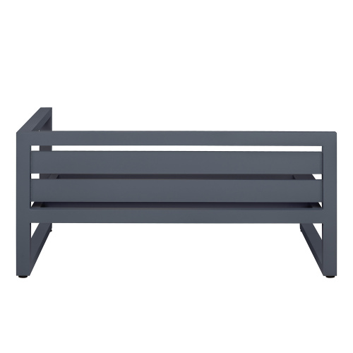 Диван уличный CAPRI модульный с правым подлокотником, алюминий цвет серый, темно-серый велюр фото 9