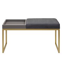 Банкетка ALBA BOX, золотая, Mouse Grey, GreyBox, 85*40*45