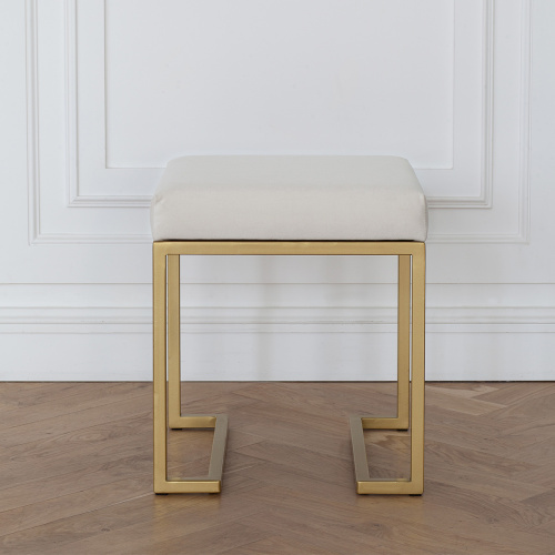 Пуф OMEGA, золотой, Слоновая кость, 40*40*47 фото 2