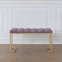 Банкетка OMEGA MINI, золотая, Dusty Pink, каретка