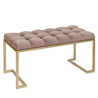 Банкетка OMEGA MINI, золотая, Mocco, каретная стяжка, 85*40*45