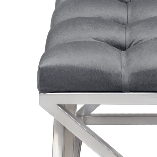 Банкетка ZUMA, н/ж сталь, Mouse Grey, каретная стяжка, 110*40*45 фото 7