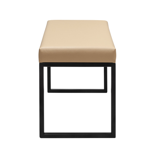 Банкетка ALBA SMART, черная, экокожа Light Beige, 65*35*45 фото 6