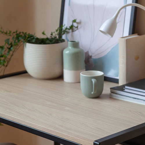 Стол письменный Rimini, черный, ЛДСП Дуб Натуральный, 90*65*75 фото 5