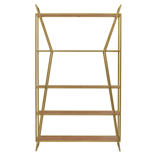 Стеллаж OSLO, золотой, ЛДСП Робиния, 100*33*171 фото 10