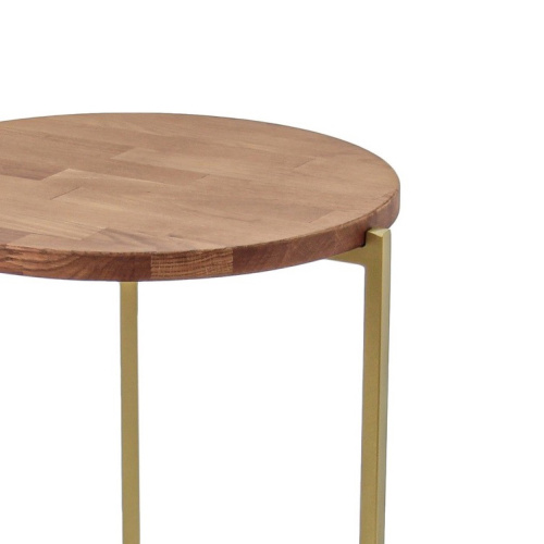 Столик кофейный ODRI, золотой/дуб, 43,5*43,5*60,5 фото 10