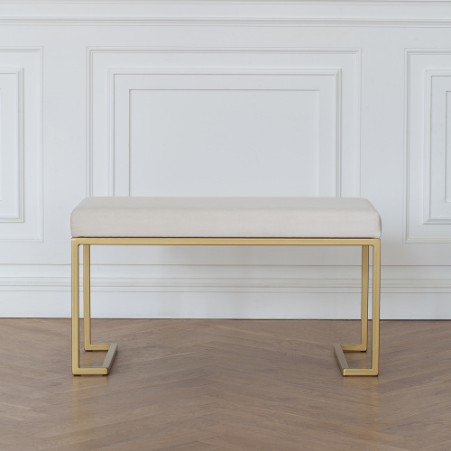 Банкетка OMEGA MINI, золотая, Слоновая кость фото 4