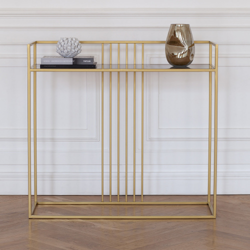 Консоль SOHO, золотая, тонированное стекло фото 2