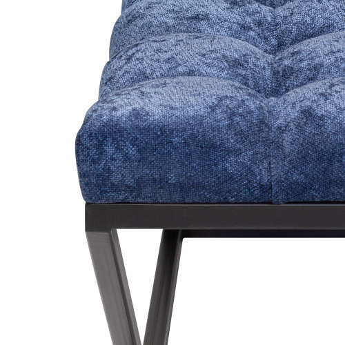 Банкетка ZUMA, черная, Steel Blue, каретная стяжка, 110*40*45 фото 4