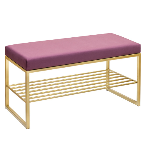 Банкетка RUBY MINI, золотой, обивка велюр, 85*40*45 фото 7