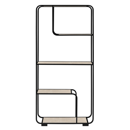 Стеллаж SIENA, черный, керамика Ivory, 80*30*173 фото 2