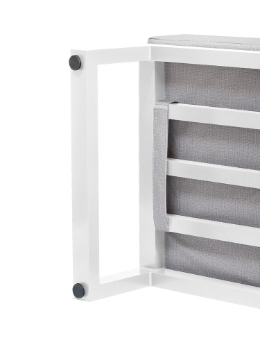 Пуф уличный CAPRI, алюминий белый, пепельно-коричневая рогожка фото 8