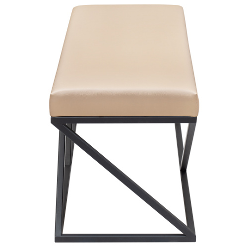 Банкетка ZUMA, черная, экокожа Light Beige, 110*40*45 фото 3