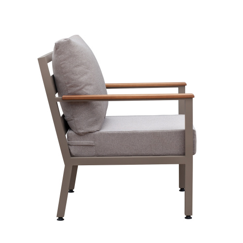 Кресло уличное SANTORINI, алюминий PECAN, рогожка BAHAMA ASH, дерево фото 10