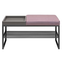 Банкетка RUBY BOX, черная, Dusty Pink, GreyBox, 85*40*45