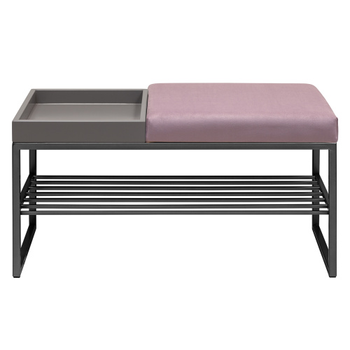 Банкетка RUBY BOX, черная, Dusty Pink, GreyBox, 85*40*45